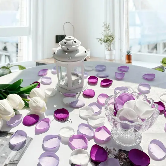 Rose Petals for Wedding Decor Lavender Purple Silk Petals Flower Girl Scatter Petals for Aisle Table Centerpieces Reception, Bridal Shower Proposal Party Romantic Night {3}