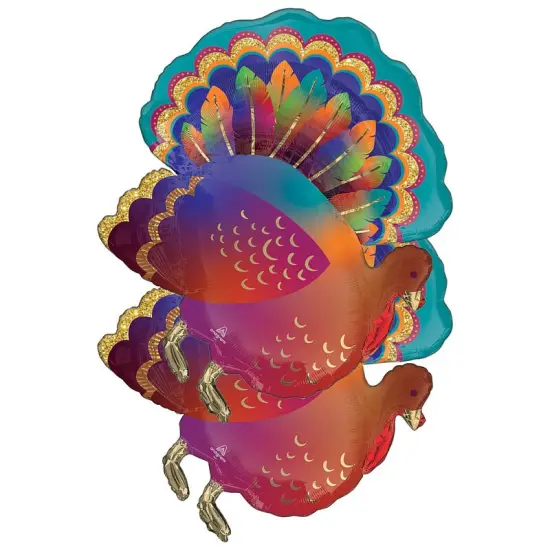 32" Glitter Turkey Foil Balloon Thanksgiving Party Decoration {5}