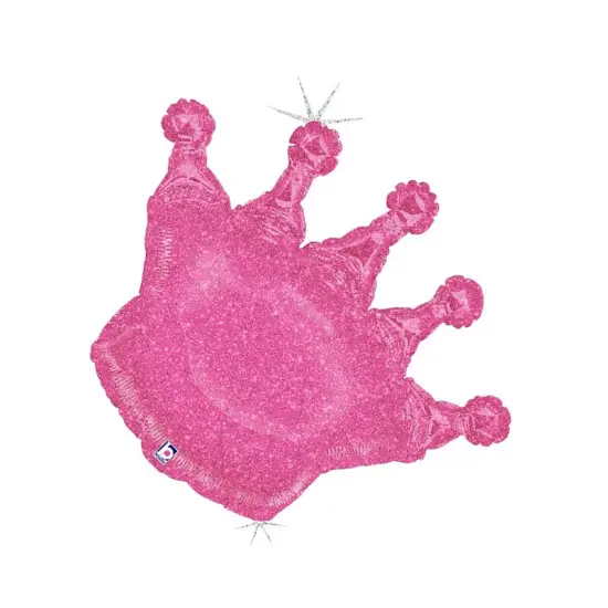 Betallic&reg; 36 Inch Glittering Crown Pink Balloon {2}