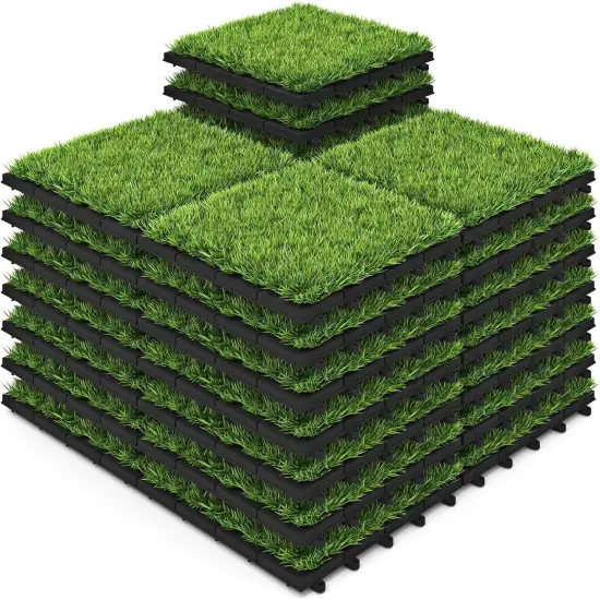 30pcs 12"x12" Interlocking Artificial Grass Tiles {1}