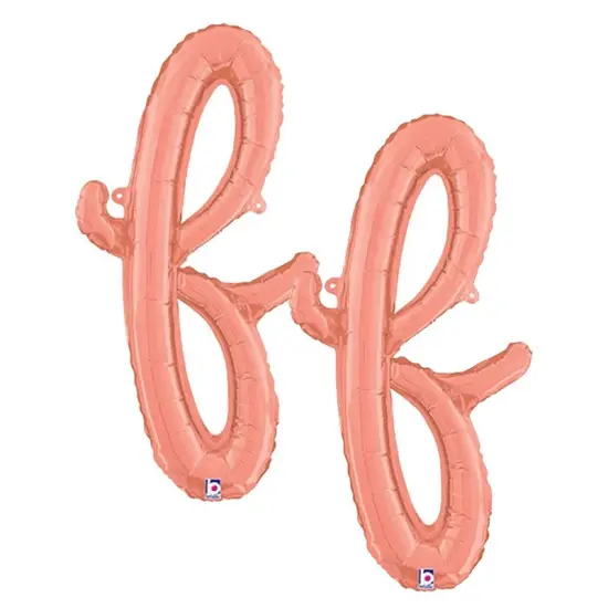 Betallic&reg; 24 inch Script Letter F Rose Gold Air Fill Only Balloon {1}