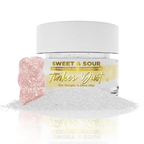 Bakell - Sweet and Sour Flavored Tinker Dust (8g, 1x Jar) Edible Glitter Blended Candy Topping {1}