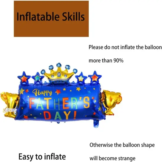 Father's Day Balloons Happy Father's Day Balloons Crown Trophy Foil Balloons for Father's Day Themed Party Happy Father's Day Party Supplies Decorations Party Sets-3 PCS {5}