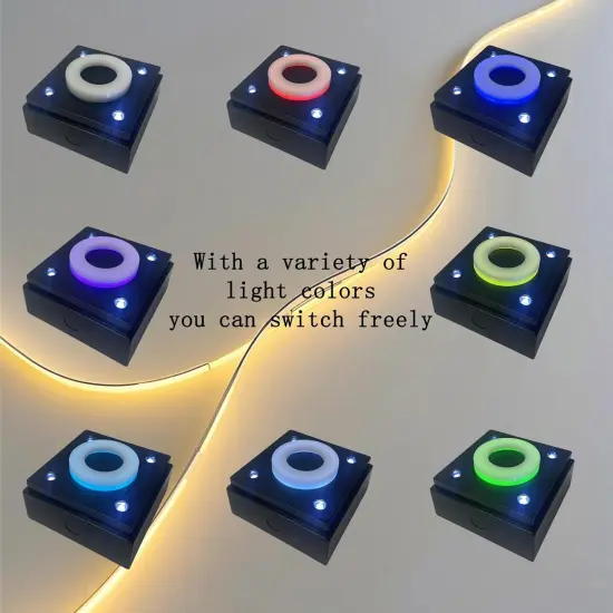 LED Baseball Display Case for Signed Baseballs & Memorabilia &ndash; Clear Acrylic Showcase with Multi-Color Lighting, Dual Power (Battery/USB), Stable Base &ndash; Ideal for Collectors, Black {3}