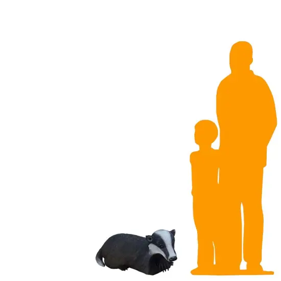 Laying Badger Life Size Statue {2}