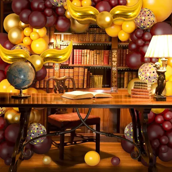 170Pcs Magical Wizard School Balloons Garland Party Decorations Burgundy Confetti Balloons Metallic Gold Balloons for Kids Birthday Party Magical Theme Baby Shower Supplies Favors {4}