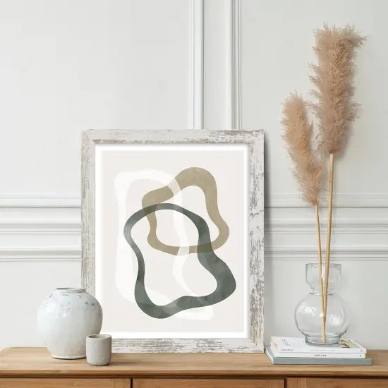 11x14 Picture Frame Set of 2, Distressed White Wood Frame with Real Glass Collage Picture Frames, Display Pictures Five 4x6 With Mat or 11 x 14 Without Mat, Photo Frames Wall Gallery {5}