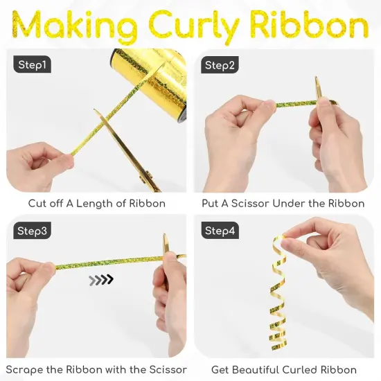 600 Yards Gold Shiny Curling Ribbon 1/5 Inch Metallic Gold Balloon String Ribbon for Gift Wrapping Birthday Party Christmas Crafts {3}