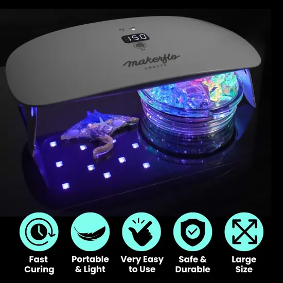 Makerflo UV Resin Lamp &ndash; 36W, 23 LED Bulbs, 365-405nm Curing, USB-C Rechargeable, Wireless/Wired, 3 Timer Modes, Digital Display, Adjustable Legs &ndash; Perfect for Resin Crafts & Jewelry {5}