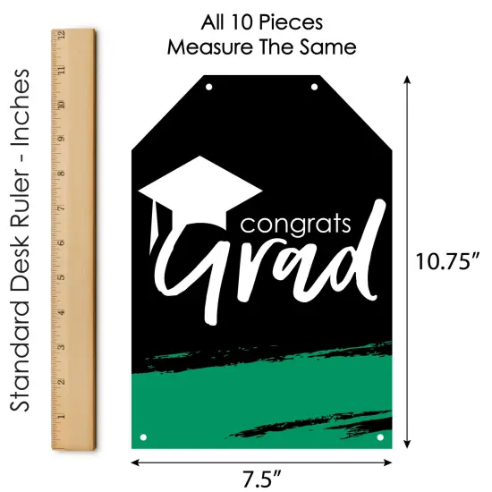 Big Dot of Happiness Green Grad - Best is Yet to Come - Hanging Vertical Paper Door Banners - 2025 Green Grad Party Wall Decor Kit- Indoor Door Decor {7}