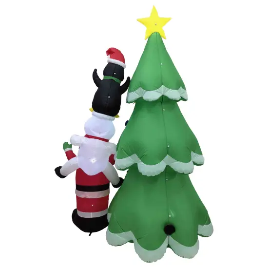 Northlight LED Lighted Inflatable Christmas Tree with Santa and Friends Outdoor Decoration - 8.25' Multi {6}