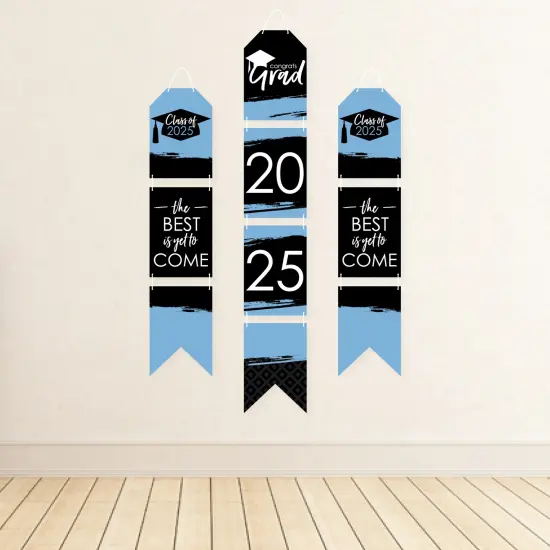 Big Dot of Happiness Light Blue Grad - Best is Yet to Come - Hanging Vertical Paper Door Banners - 2025 Grad Party Wall Decor Kit- Indoor Door Decor {4}