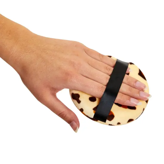 24 Pack Leopard Print Makeup Powder Puffs for Loose and Pressed Powder, Extra Large, Large, Small (3 Sizes) Brown {3}