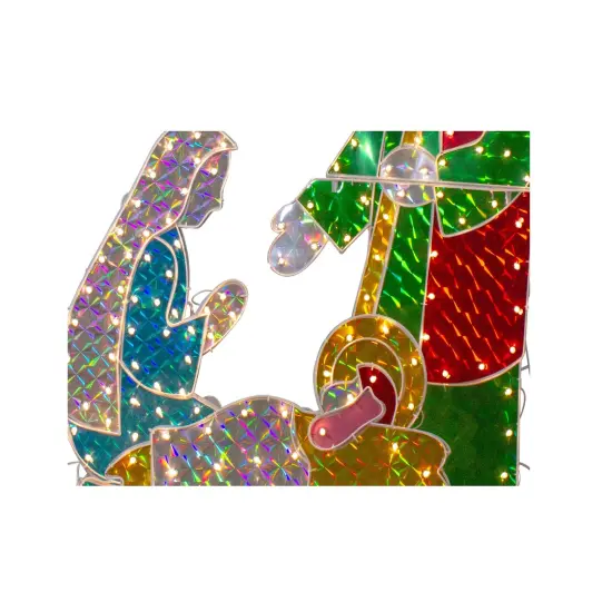 Northlight 3-Piece Lighted Holographic Christmas Nativity Set Outdoor Decoration - Clear Lights Multi {4}
