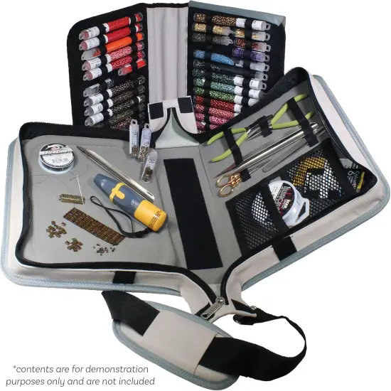 The Beadsmith Voyager Work Board Case, Storage and Organizer for Jewelry Making, Travel Case with Shoulder Strap. (Beads, Tubes, Pliers Etc. are not Included) {5}