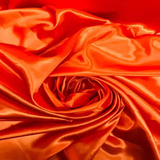 1 Yard Vibrant Orange Medium Satin Fabric Polyester Lightweight Sheen 58&Prime;-60&Prime; wide {2}