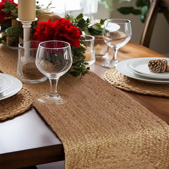 Jute Braided Table Runner - Rustic Farmhouse Table Runner-13 x 36 inches {4}