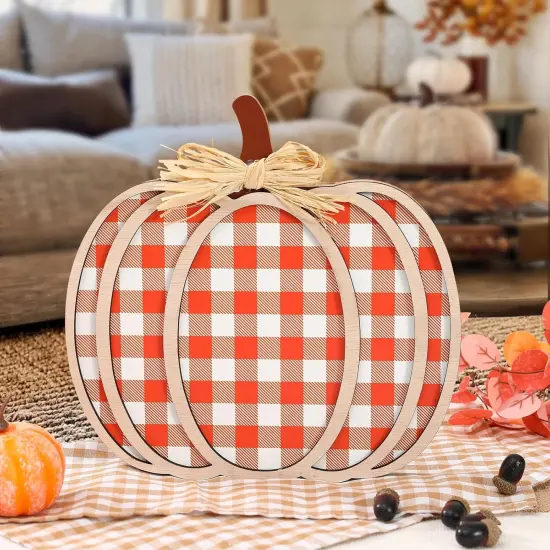 Wooden Pumpkin Sign Fall Decoration {5}