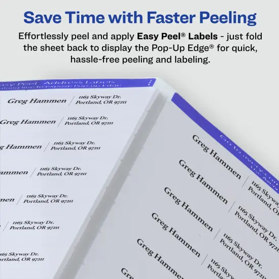 Avery Printable Address Labels with Sure Feed, 1" x 2-5/8", Glossy Clear, 300 Blank Mailing Labels for Laser and Inkjet Printers (6521) {4}