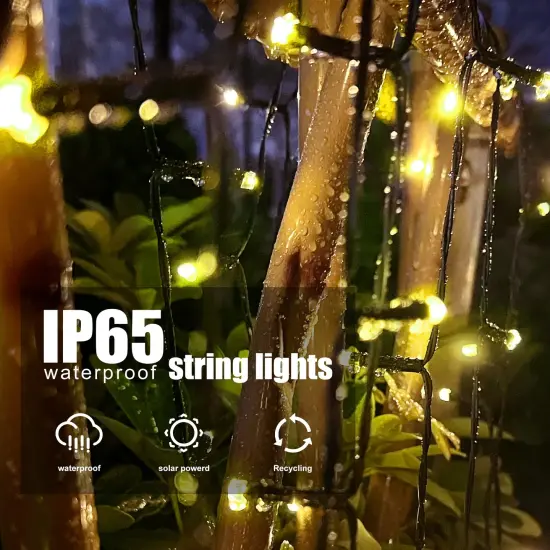 Selarlyt 2 Pack Solar String Lights for Outside, 72FT 200 LED Solar Christmas Lights Outdoor with 8 Lighting Modes, IP65 Waterproof Solar String Lights Outdoor for Garden Party Tree Decor,Warm White {6}