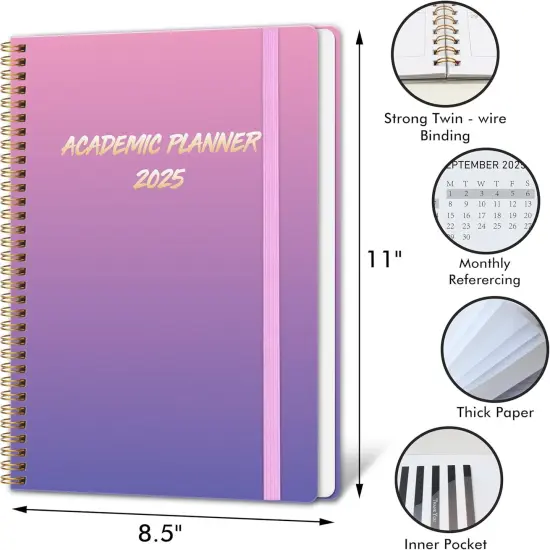 Academic Planner 2025 - A4 (Gradient Purple) {3}
