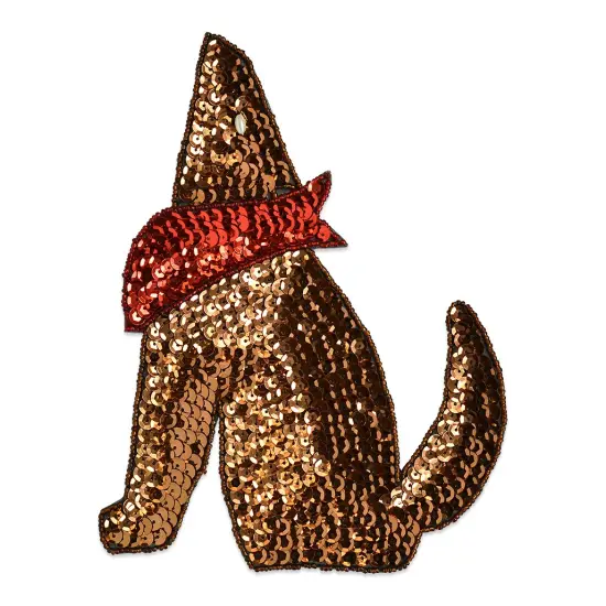 8 1/2" x 5 3/4" Coyote Sequin Applique/Patch Brown {1}