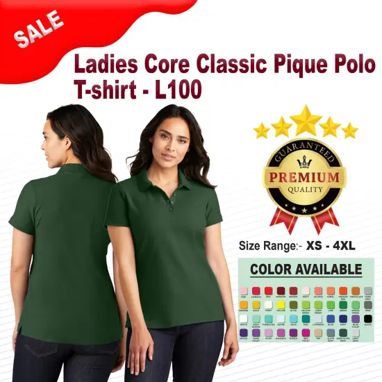 Port Authority&reg; Ladies Core Classic Short Sleeve Pique Polo T-shirt Deep black {2}