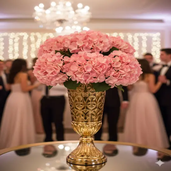 4PC Romantic 18-Inch Pink Hydrangea Stem - Charming 7-Inch Diameter - Ideal for Home D&eacute;cor, Wedding Centerpieces, and Special Occasion Floral Designs, Floral Home by Artificial Flowers {3}