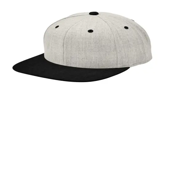 Sport-Tek&reg; YP Classics Flat Bill Snapback Cap Heather Grey/ Black {1}