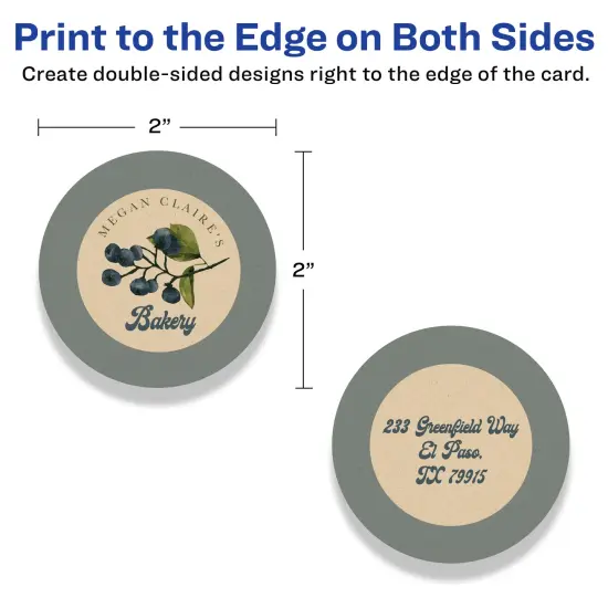 Avery 2" Diameter Round, Kraft Brown Round Cards {6}