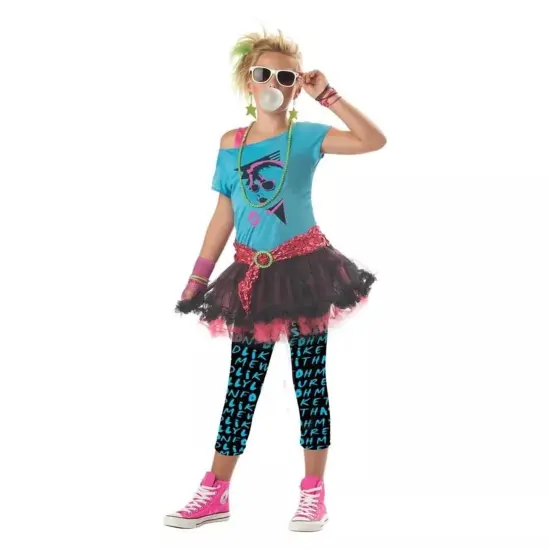 80'S Valley Girl Punk Rock Girl Dress Costume Tween {1}