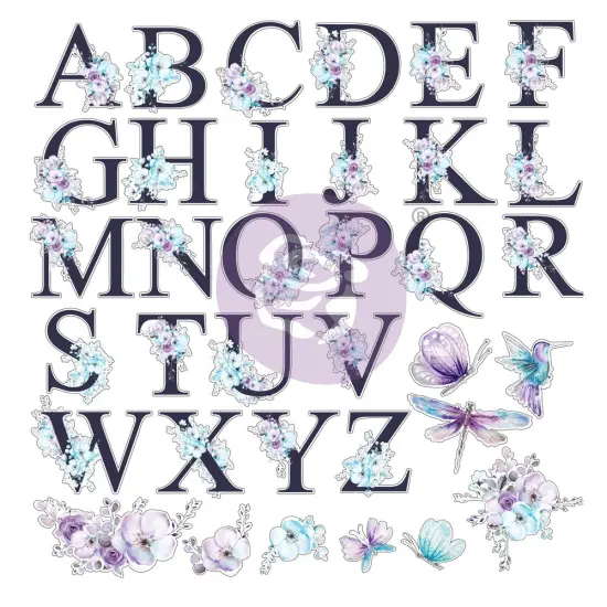 Aquarelle Dreams Collection Acetate Ephemera Alphabet - 35 pcs {1}