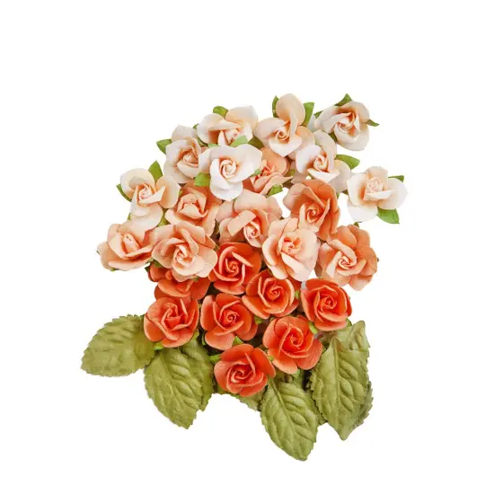Peach Tea Collection Flowers - Sweet Peaches - 36 Pcs, 0.75" {1}