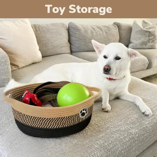 Storage Bin, Baby Basket for Gifting, Wicker Storage Basket for Dog, Cute Basket with Handles {2}