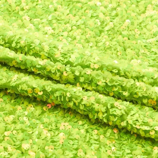 1 Yard Stretch Velvet Sequin Fabric 2 Way Polyester Spandex 36" x 60" Length by Width Green/Iri Gr {1}