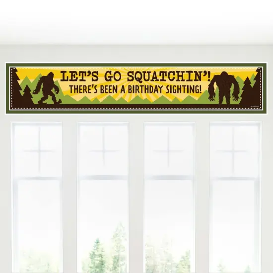 Big Dot of Happiness Sasquatch Crossing - Bigfoot Happy Birthday Decorations Party Banner {6}
