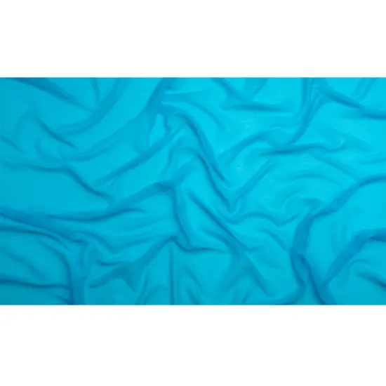 1 Yard Crinkled Silk Chiffon Horizon Blue Sheer Lightweight Draping Fabric, 43 Inches Wide {3}