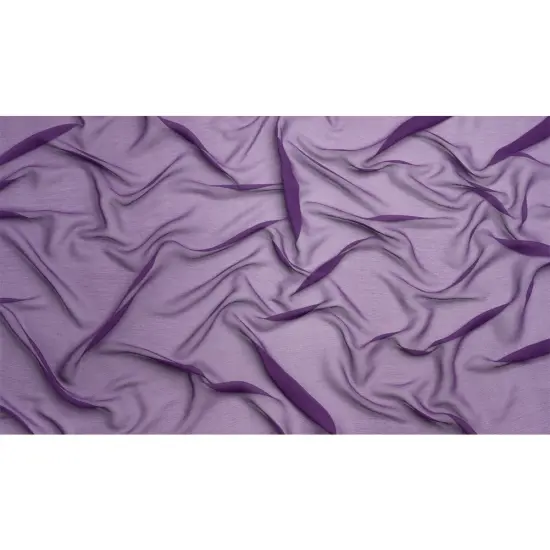 1 Yard Majesty Purple Crinkled Silk Chiffon 43 inch Width {3}