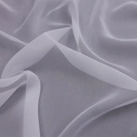 1 Yard Silk Chiffon Solid Bright White Fabric Lightweight 44 Inch Width {1}