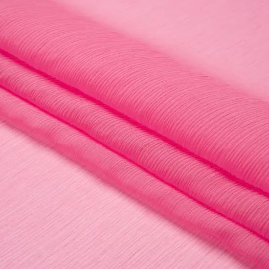 1 Yard Crinkled Silk Chiffon Carmine Rose Sheer Lightweight Fashion Fabric, 43 Inches Wide {4}