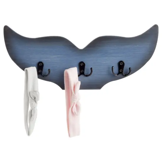 Whale Tail Wall Hook for Nursery, Nautical Ocean Wall Decor (Blue, 15.5 x 6.75 x 1 In) {5}