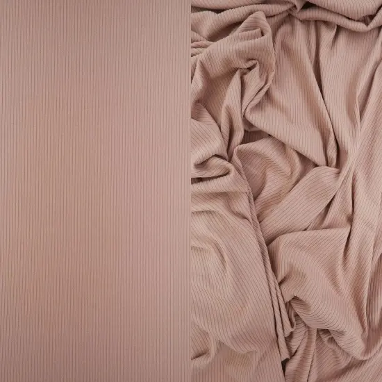 1 Yard Soft Touch 4x2 Yummy Rib Fabric, Durable Polyester Spandex Blend, 58/60&Prime; Wide TAUPE {1}