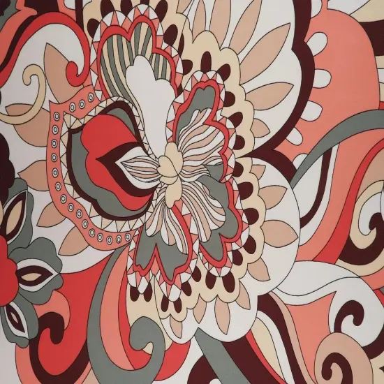 1 Yard Blush DTY Paisley Print Stretch Knit Fabric 58/60 Inches Wide {2}