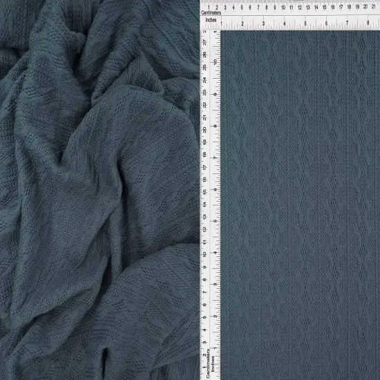 Cable Knit Jacquard Sweater Fabric, Heavyweight Stretch Knit 58/60" Wide SAND {3}