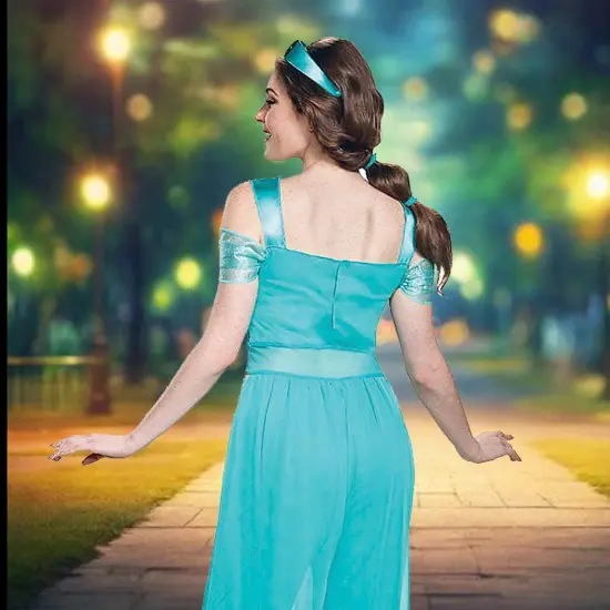 Elegant Jasmine Deluxe Costume For Women With Jumpsuit And Headband Set {5}