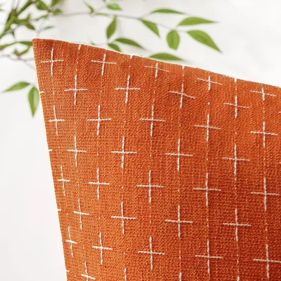 Pack of 2 Decorative Burlap Linen Throw Pillow Covers 18x18 Inch {4}