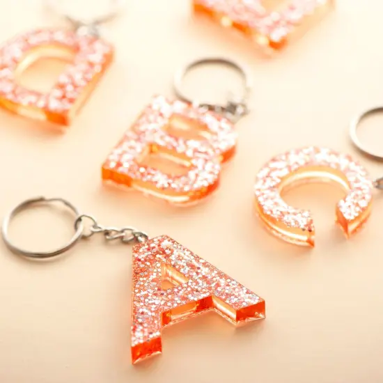 Alphabet Number Silicone Resin Mold Tray Kit, Epoxy Letters Keychains for Crafts Clear {7}