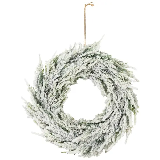 Northlight Heavily Flocked Pine Artificial Christmas Wreath - 11.75" - Unlit Green {3}
