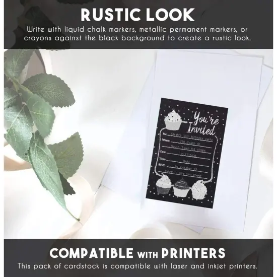 Black Cardstock - 200-Pack 4x6 Heavyweight Smooth Cardstock, 80lb 216GSM Cover Card Stock, Unruled Thick Stationery Paper, For Postcard, Invitation, Announcement, Marketing Material, 4 x 6 Inches {3}