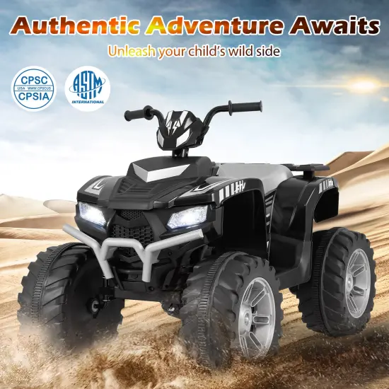 Red 24V Electric Ride-On ATV for Kids with Wireless Connection, 3-8 Years Old Black {3}